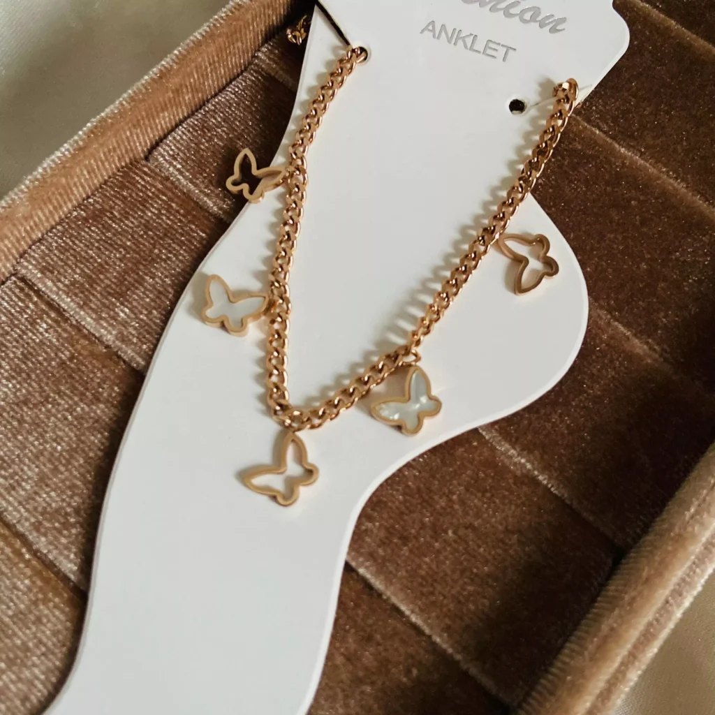 Butterfly Stella Anklet- Rosegold
