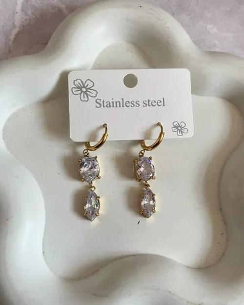 Bali Duo Crystal Earrings 1