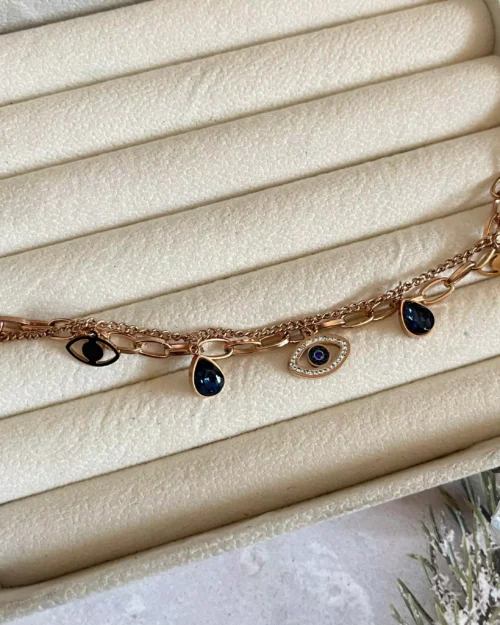 Dual Evil eye Layered Bracelet 1