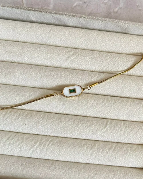 Green Crystal Chain Bracelet 1