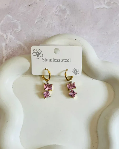 Spade Earrings - Pink 1