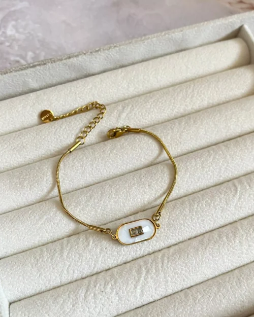 White Crystal Chain Bracelet 1