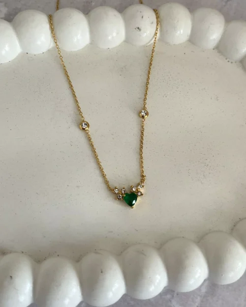 Emerald Heart Crystal Necklace 01